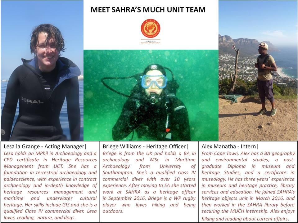 SAHRA Maritime and Underwater Cultural Heritage Team 2017