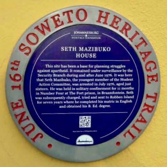 Seth Mazibuko House Blue Plaque - Sticky Situations - 2017