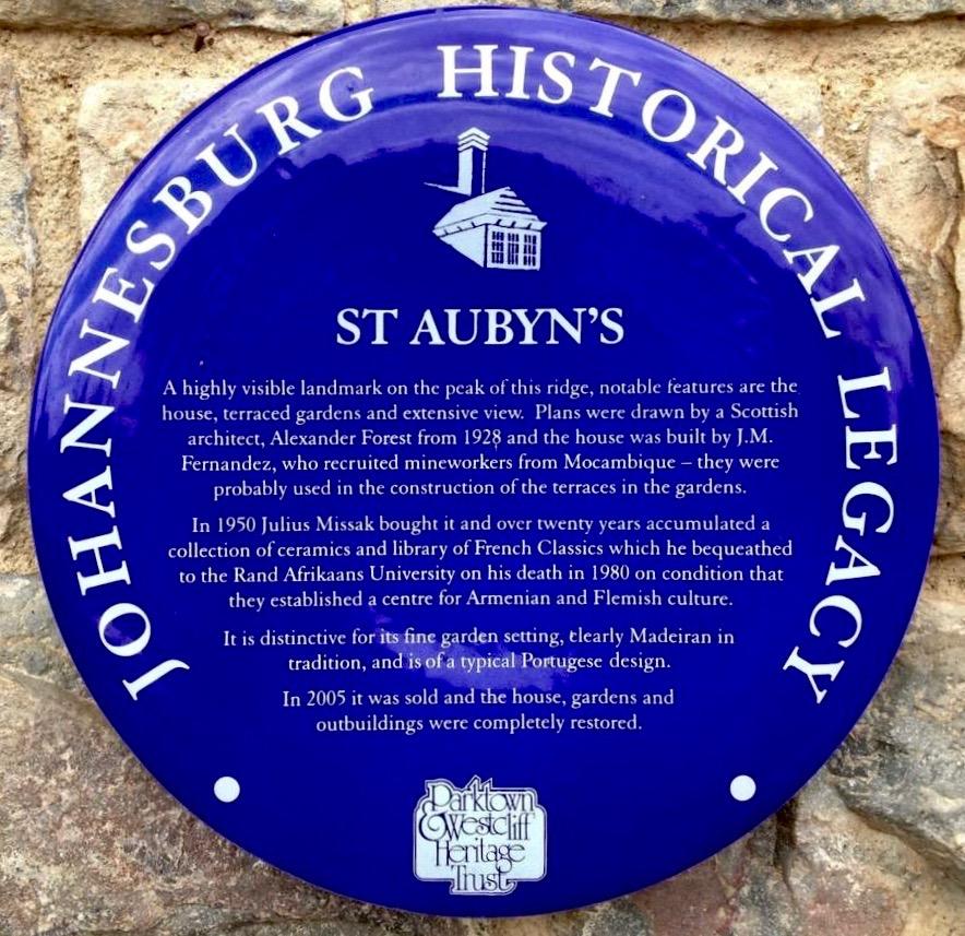 St Aubyn's Blue Plaque Westcliff - Heritage Portal - 2013