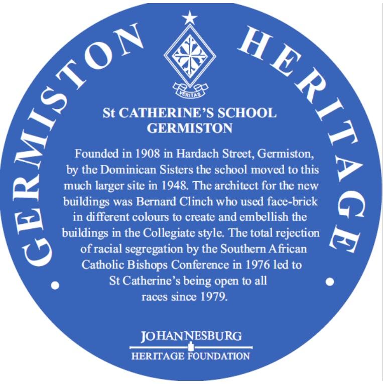 St Catherines School Germiston Blue Plaque - Johannesburg Heritage Foundation