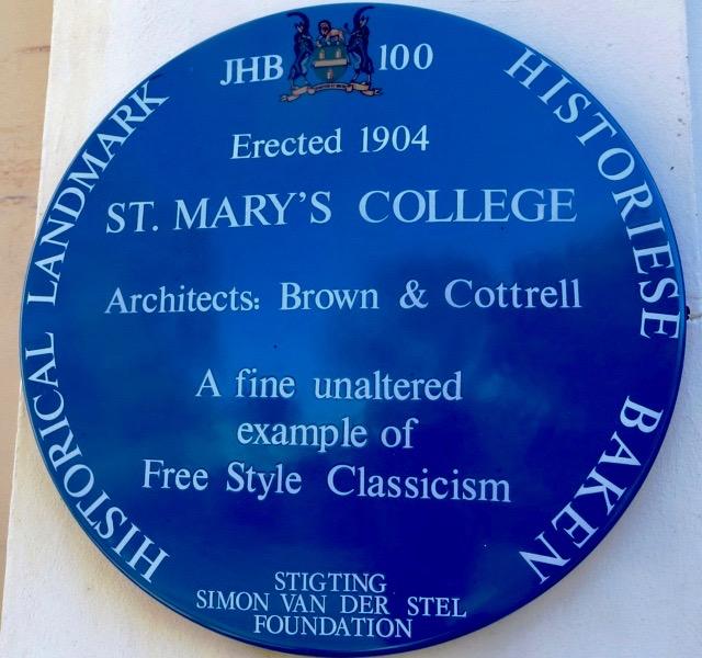 St Mary's College Blue Plaque - Sourced by Kathy Munro