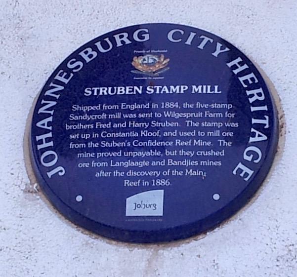 Struben Stamp Mill Blue Plaque - Heritage Portal - 2012