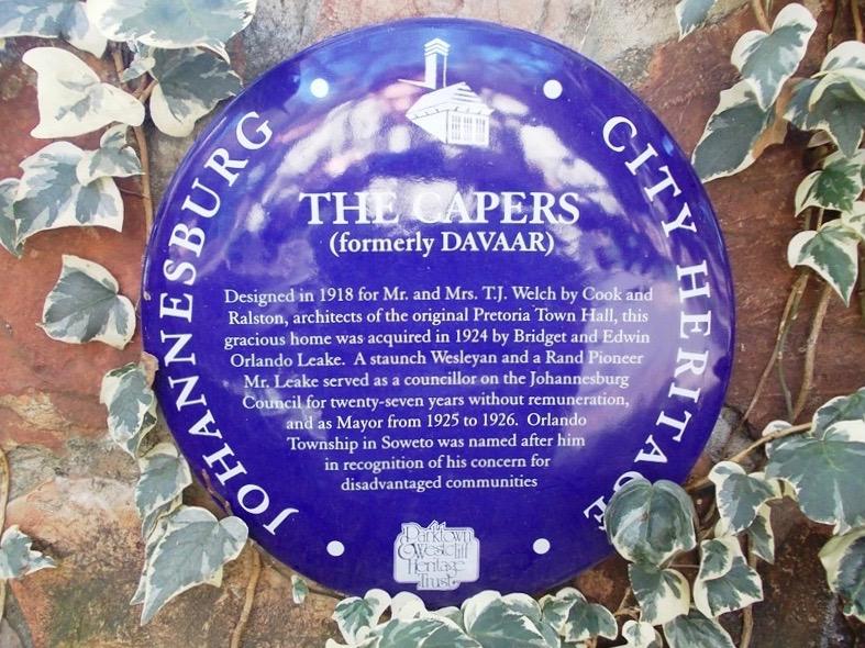 The Capers Blue Plaque - Heritage Portal - 2012