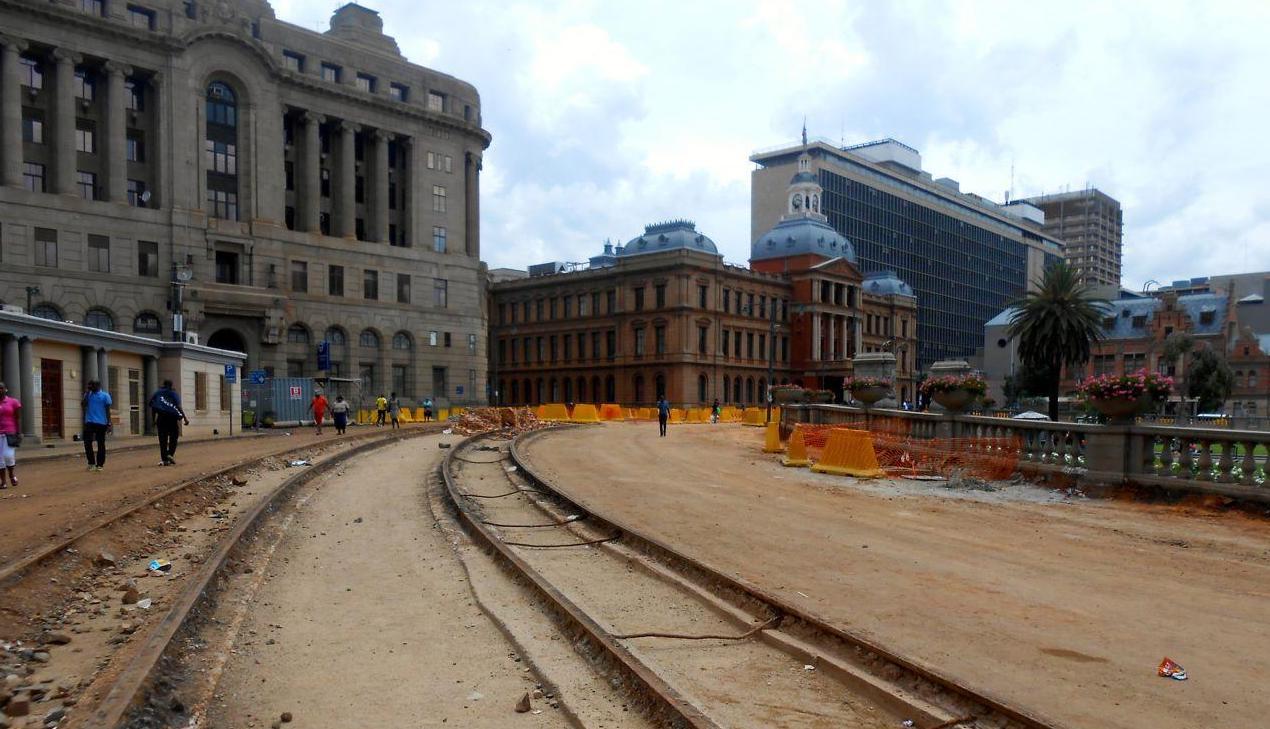 Tram Tracks towards Raadsaal Pretoria - Heritage Portal - 2014