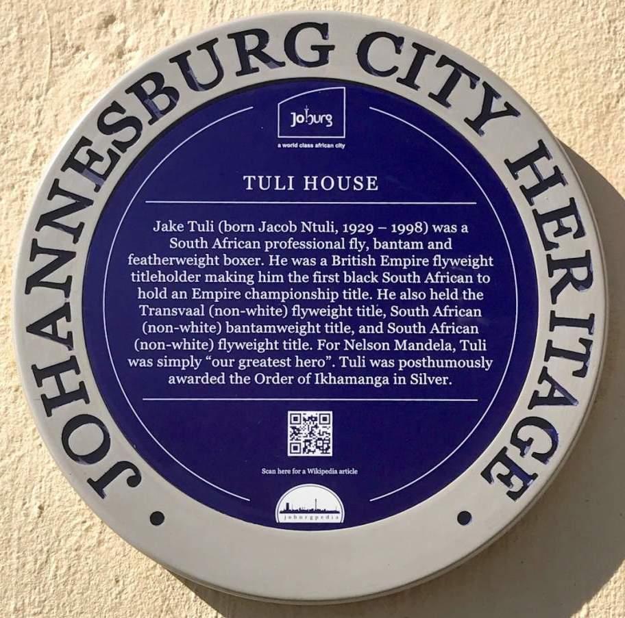 Tuli House Blue Plaque - Jacques Stoltz - 2017