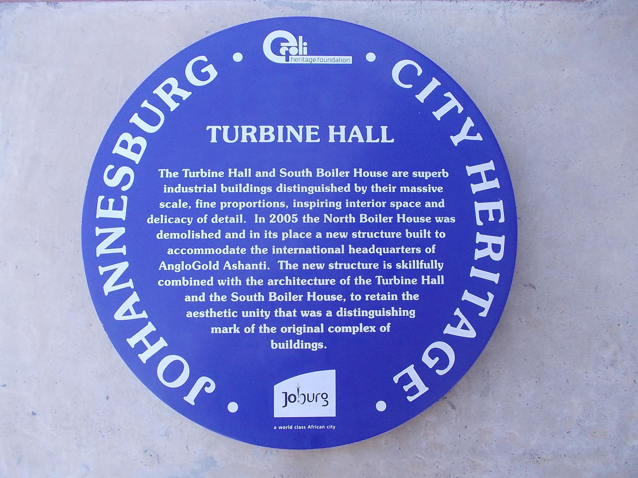 Turbine Hall Blue Plaque - Heritage Portal - 2012