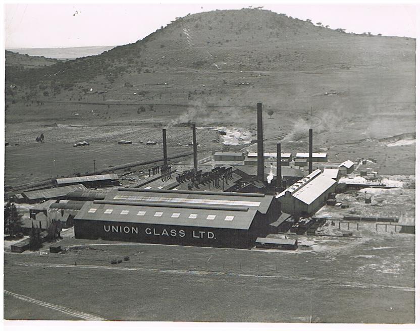 Union Glass works from above - Talana Museum