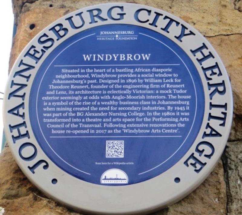 Windybrow Blue Plaque - Kathy Munro - 2017