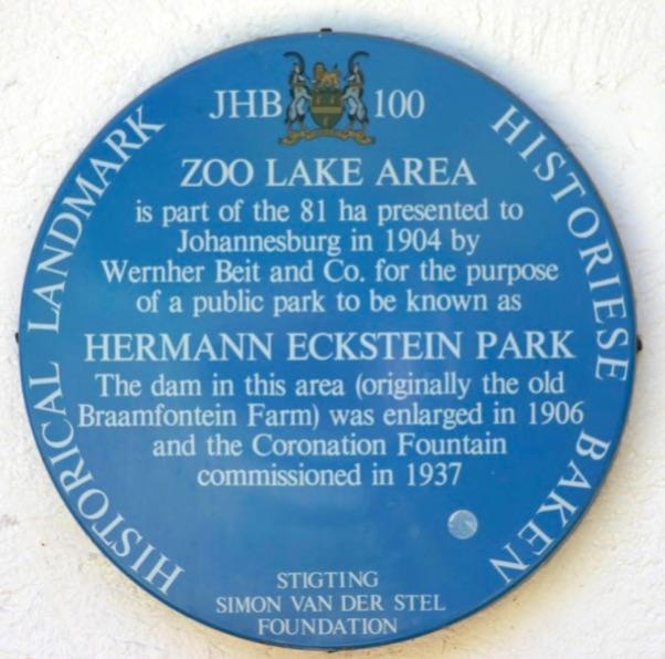 Zoo Lake Are Blue Plaque - Sourced by Kathy Munro