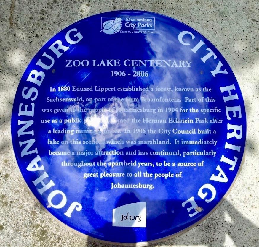 Zoo Lake Centenary Blue Plaque - Heritage Portal - 2012