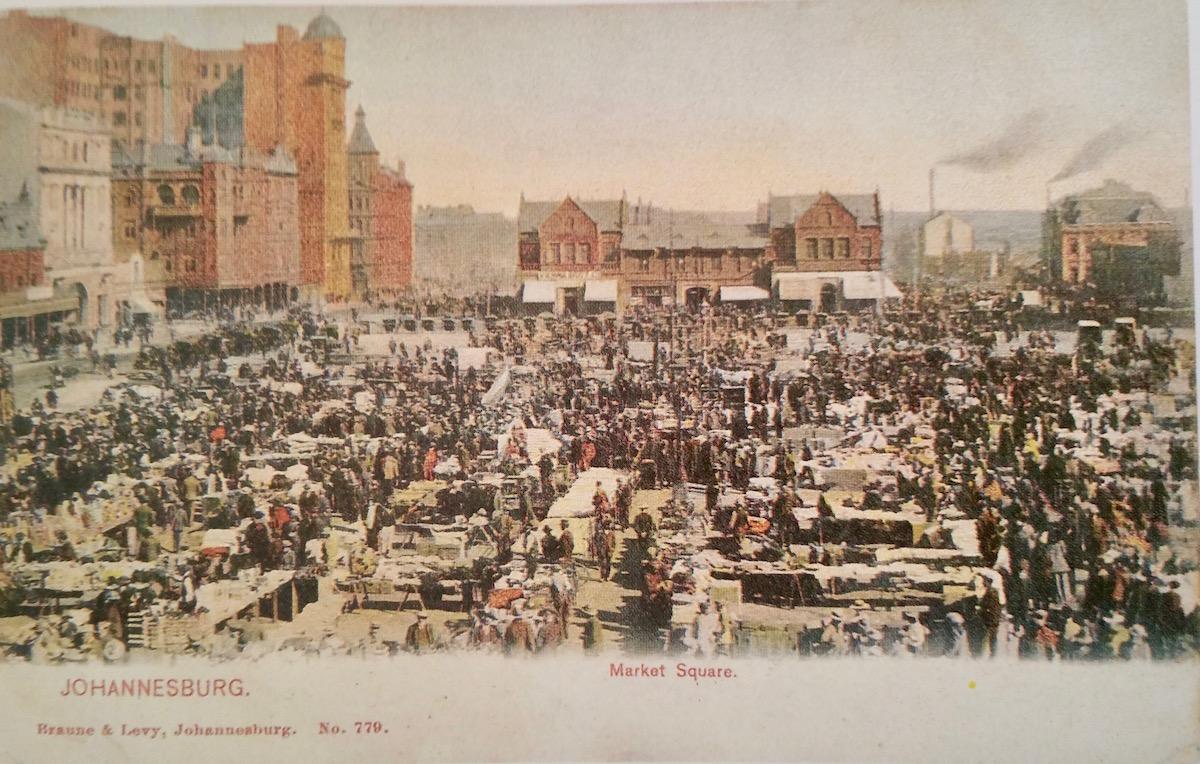 Bustling Market Square Johannesburg - Postcard from A Johannesburg Album