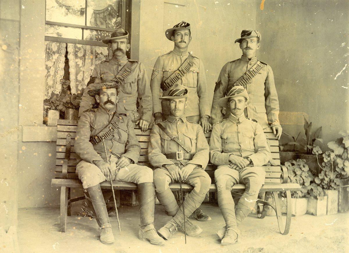 Cpl George Moffett and fellow officers stationed at Jamestown during the South African War - Circa 1901 - Photograph from the Moffett family archives