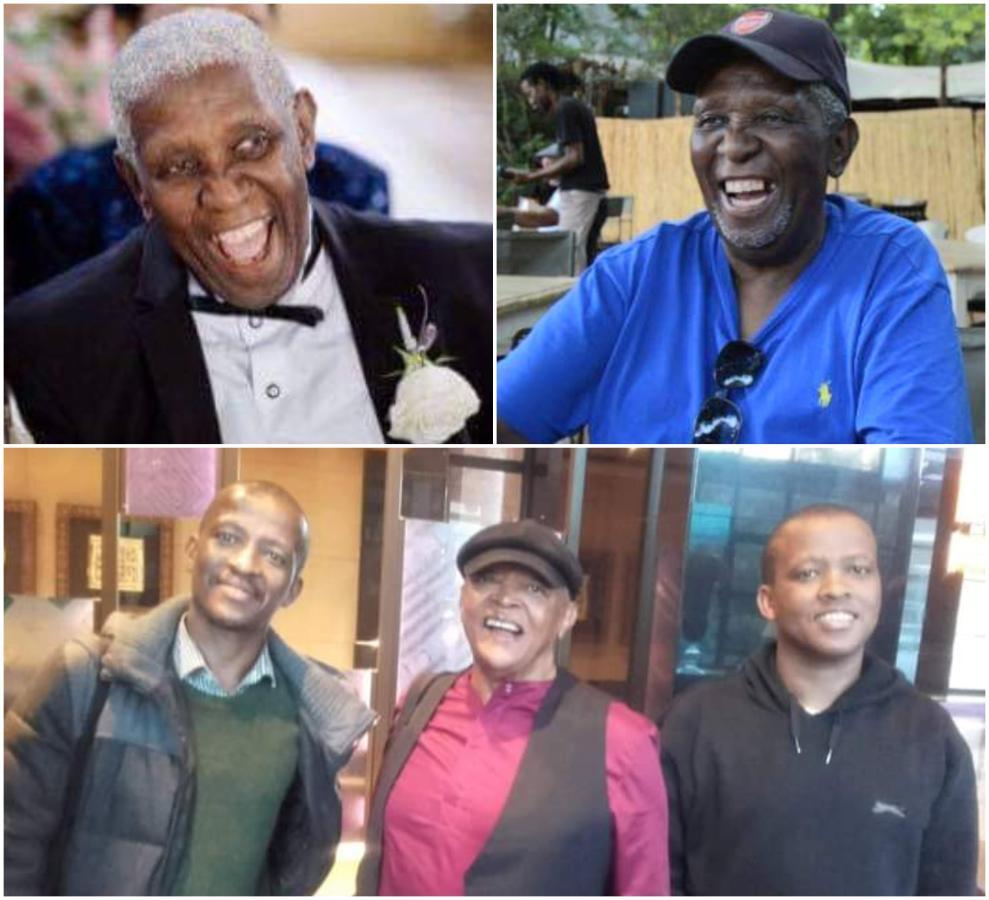 Daluxolo Moloantoa and Thapelo Moloantoa with jazz legend Hugh Masekela