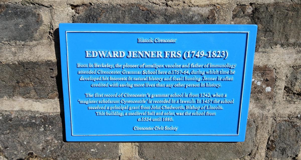 Edward Jenner Blue Plaque Cirencester - Heritage Portal - 2025