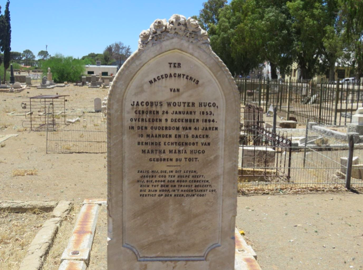 Grave of Jacobus Wouter Hugo Victoria West Cemetery - SJ De Klerk - 2020