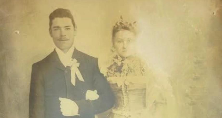 Jacoba Anna Hendrika Sloet with Petrus Jacobus Pyper on their wedding day - cropped - via Alan Finlay