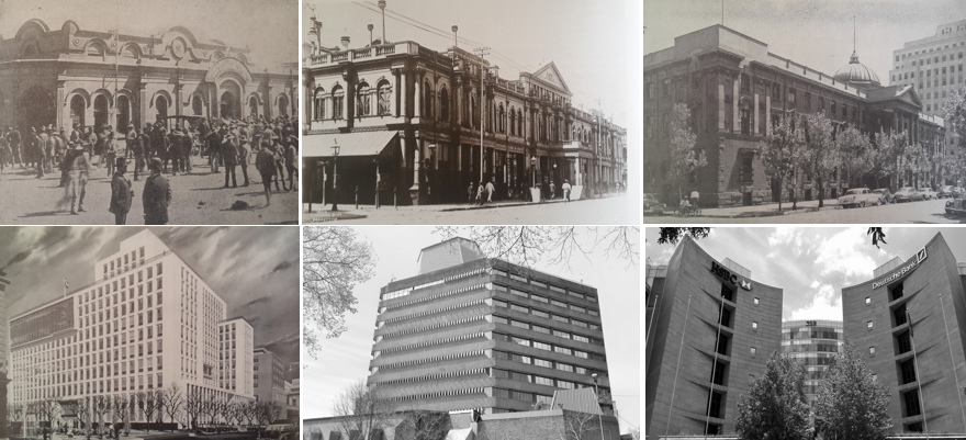 Johannesburg Stock Exchange Buildings over the decades - Compiled by The Heritage Portal from multiple sources