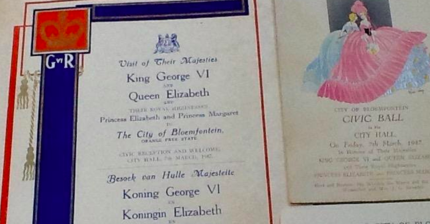 Memorabilia from the 1947 Royal Tour to Bloemfontein