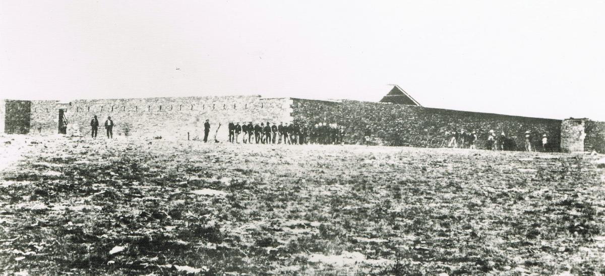 Old photo of Fort Pine via Talana Museum