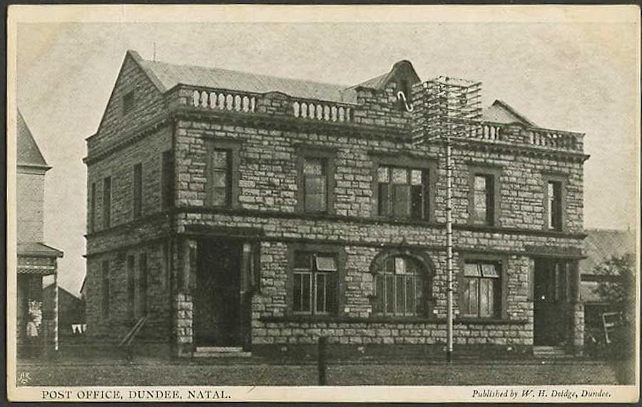 Old postcard of Dundee Post Office - Talana Museum