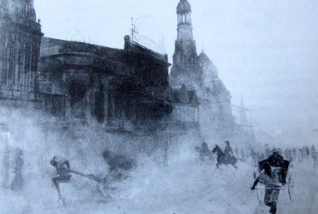 Painting of a dust storm in Johannesburg 1899 FL Emmanuel