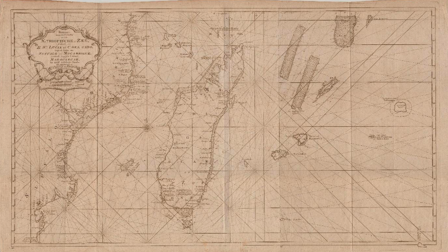 Sea chart of a part of the Aethiopian Ocean - Sourced by Roger Stewart