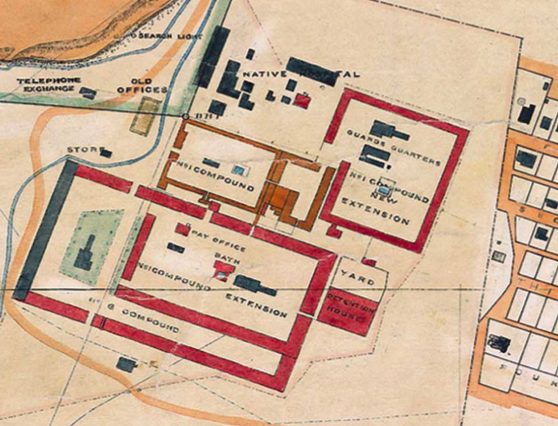 Survey map dating from 1908 and updated every year until 1931 - Cullinan Mine Archives