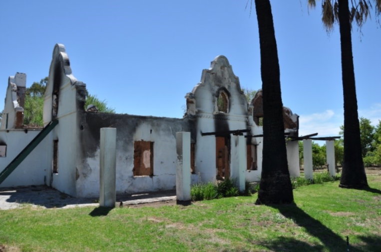Burnt out heritage building - used for Vassa Workshop notice