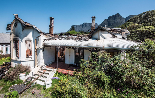Fire damaged Rondebosch Property - Pam Golding - 2019
