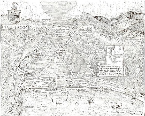Fish Hoek Old Map Tea Cloth