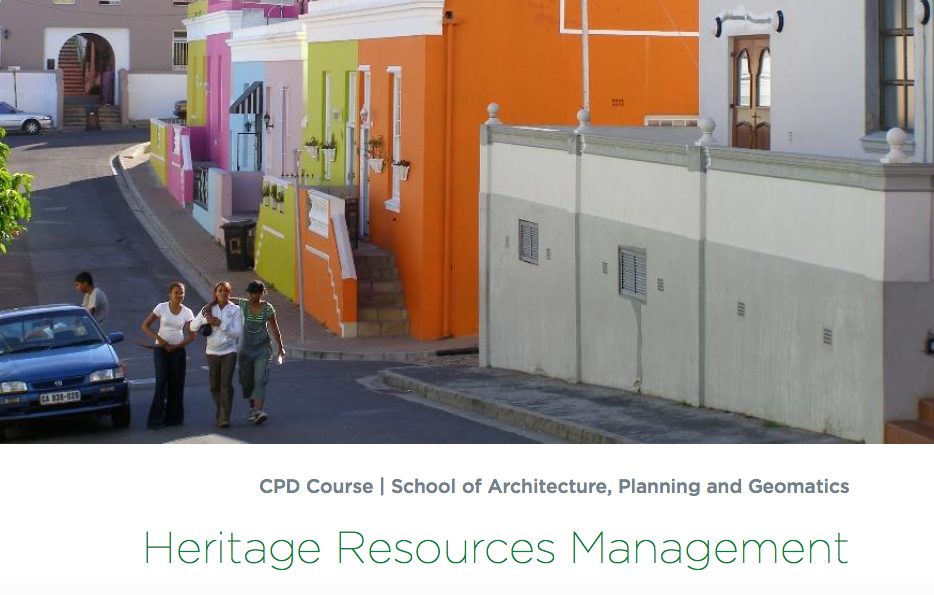 Heritage Resources Management Course - August 2018