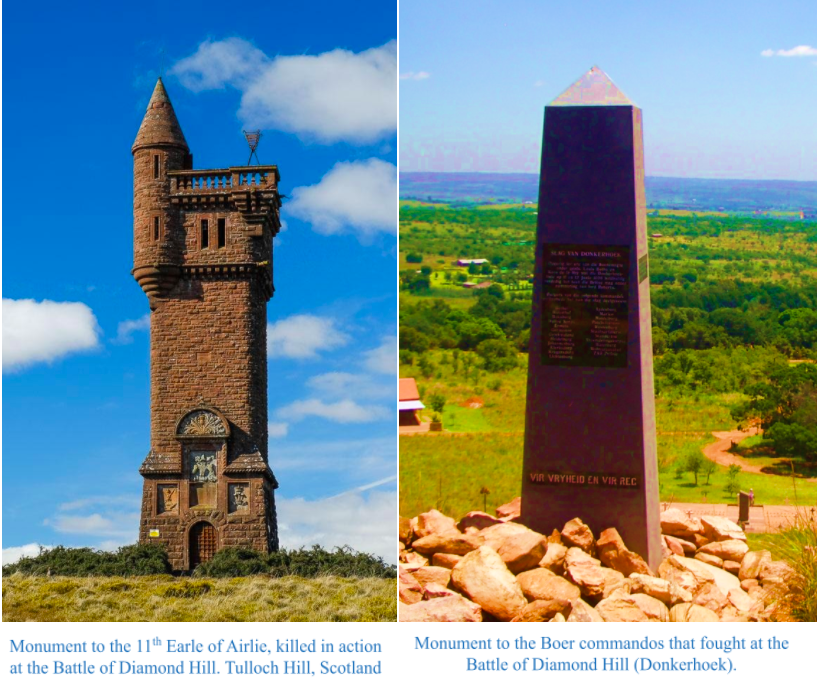 Monument in Scotland and then Donkerhoek to commemorate Battle of Diamond Hill deaths