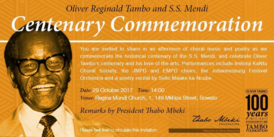 OR Tambo Centenary Commemorations Notice