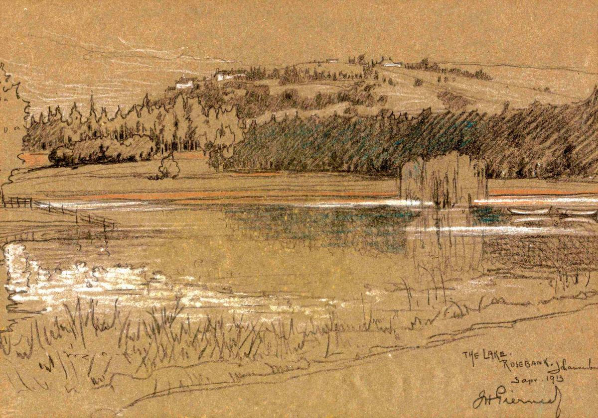 Pierneef Drawing of Zoo Lake via Strauss and Company