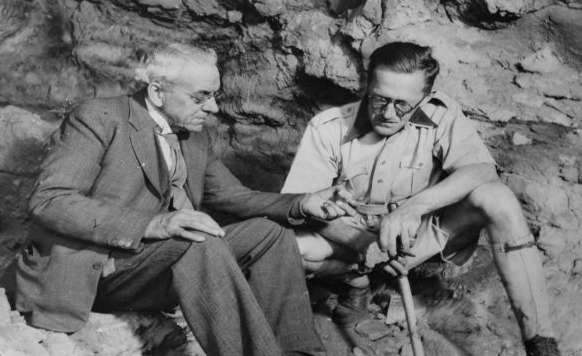Pioneering archaeologists - Robert Broom and Clarence Van Riet Lowe in 1938 via South African Archaeological Society