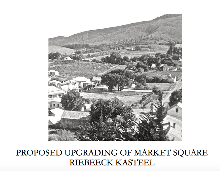 Proposed upgrading of Market Square Riebeeck Kasteel - image via Chirs Murphy