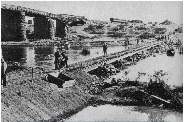 Repairing a bridge during the South African War - source unknown