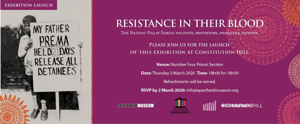 Resistance in their blood exhibition - Constitution Hill - 2020