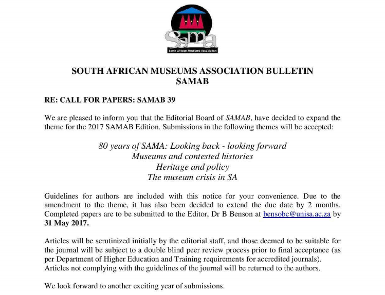 SAMAB Call for Papers 2017