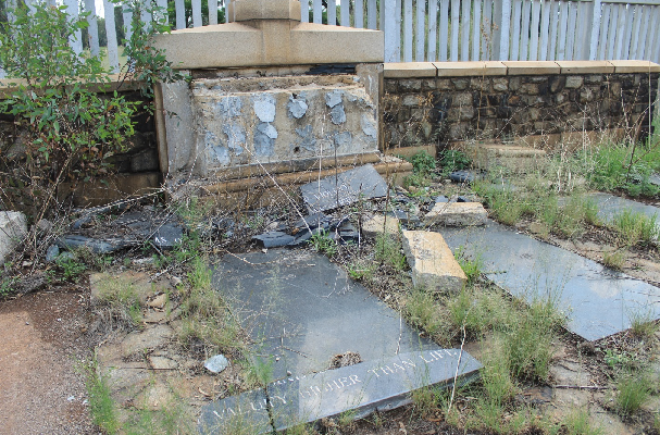 Damage to 1922 Strike Memorial Brakpan Park via Lawrence Mkhonza